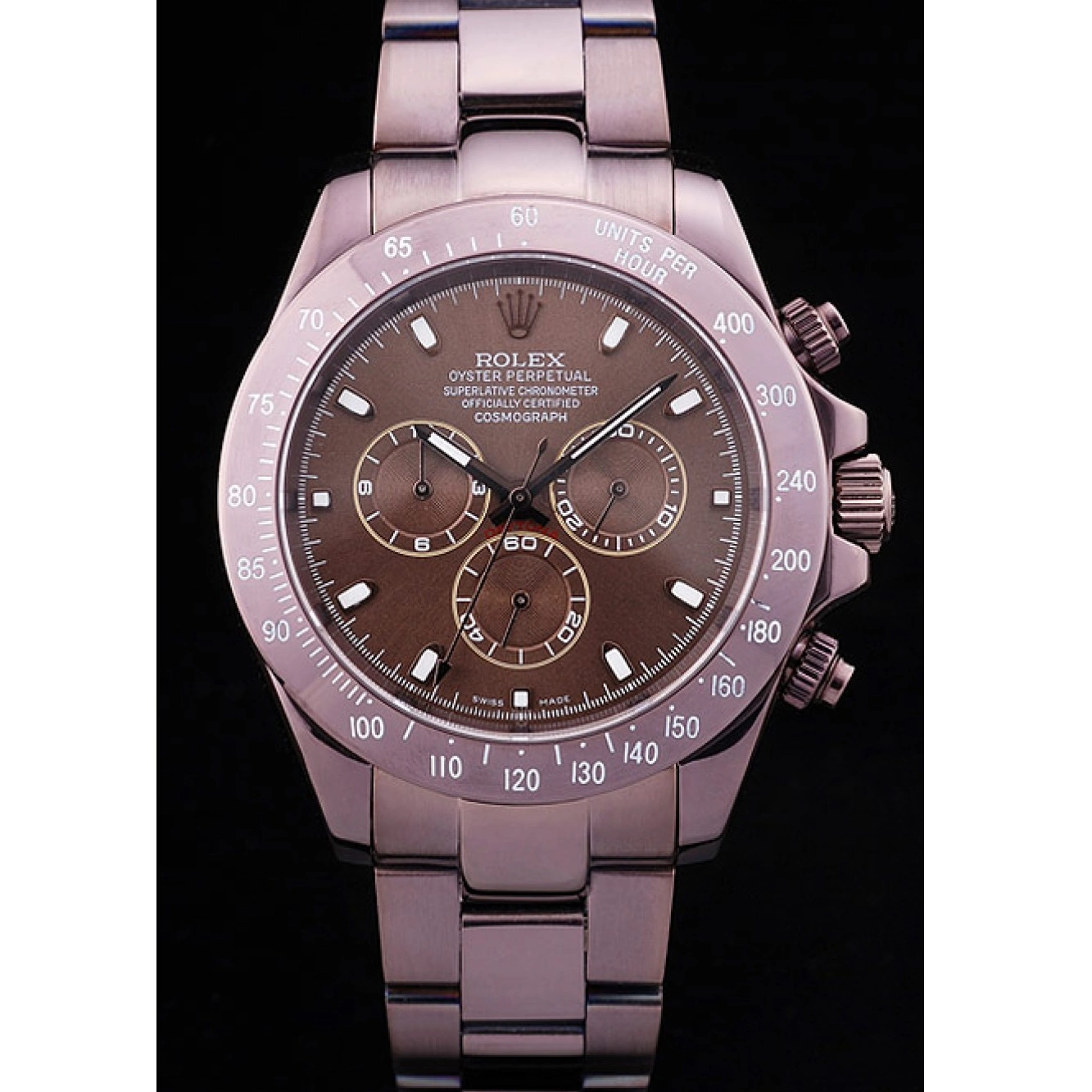 AAA Replica Watches Brown Copper Bezel Dial Steel 7477 Rolex Daytona Stainless 0527